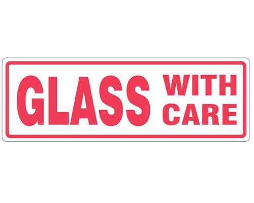 Glass With Care Label